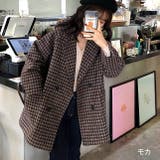 モカ | チェック柄中綿キルトコート 韓国 秋 | SHEENA