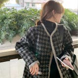 千鳥中綿キルトノーカラージャケット 韓国 秋 | SHEENA  | 詳細画像8 
