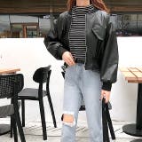 エコレザークロップド丈ブルゾン 秋 冬 | SHEENA  | 詳細画像5 