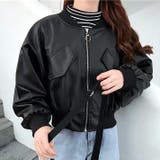 エコレザークロップド丈ブルゾン 秋 冬 | SHEENA  | 詳細画像8 