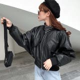 エコレザークロップド丈ブルゾン 秋 冬 | SHEENA  | 詳細画像9 