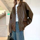 オーバーサイズフェイクレザーブルゾン 秋 冬 | SHEENA | 詳細画像21