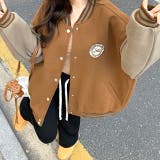 キャメル | ワンポイントロゴスウェットスタジャン 秋 冬 | SHEENA