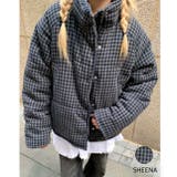 チェック柄中綿ダウンジャケット 秋 冬 | SHEENA | 詳細画像1