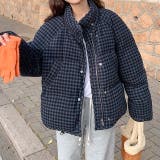 チェック柄中綿ダウンジャケット 秋 冬 | SHEENA | 詳細画像12