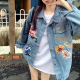 ペイント風デザインオーバーサイズデニムジャケット | SHEENA  | 詳細画像5 
