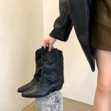 ヴィンテージライクスタッズ付ウエスタンカバーブーツ 秋 冬 | SHEENA  | 詳細画像30 