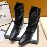 ヴィンテージライクスタッズ付ウエスタンカバーブーツ 秋 冬 | SHEENA  | 詳細画像34 