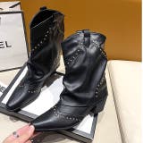 ヴィンテージライクスタッズ付ウエスタンカバーブーツ 秋 冬 | SHEENA  | 詳細画像36 