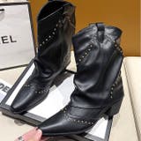 ヴィンテージライクスタッズ付ウエスタンカバーブーツ 秋 冬 | SHEENA  | 詳細画像37 