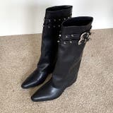 スタッズ付きダブルベルトカバーロングブーツ 秋 冬 | SHEENA  | 詳細画像29 