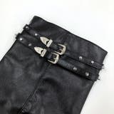 スタッズ付きダブルベルトカバーロングブーツ 秋 冬 | SHEENA  | 詳細画像35 