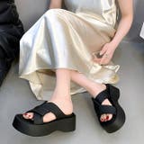 ブラック | ツイスト厚底サンダル | SHEENA