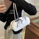チェックリボン付きロングハンドルスクエアボストンバッグ 春 夏 | SHEENA | 詳細画像32