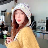 ポンポン付きフードニットキャップ ニット帽 秋 | SHEENA | 詳細画像2