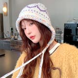 ポンポン付きフードニットキャップ ニット帽 秋 | SHEENA | 詳細画像3
