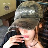 迷彩柄刺しゅうロゴダメージキャップ | SHEENA | 詳細画像1