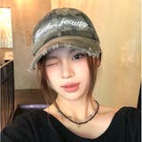 迷彩柄刺しゅうロゴダメージキャップ | SHEENA | 詳細画像4