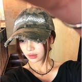 迷彩柄刺しゅうロゴダメージキャップ | SHEENA | 詳細画像6