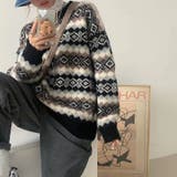 幾何学ジャガードニットプルオーバー セーター クリスマス | Achic | 詳細画像7