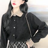 フリル袖シャツトップスかわいい 韓国ファッション シンプル | Achic | 詳細画像1 