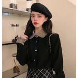 フリル袖シャツトップスかわいい 韓国ファッション シンプル | Achic | 詳細画像2 