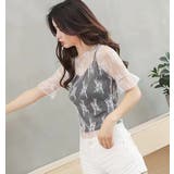 【夏新作】レースインナー 半袖 花柄トップス | Achic | 詳細画像7