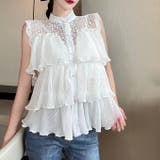 ノースリーブレースフリル透け感トップス インスタ映え 重ね着 | Achic | 詳細画像9