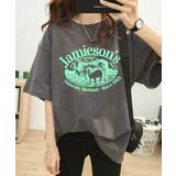 ダークグレー | ヴィンテージ風 綿100%前プリント半袖Tシャツ | Achic