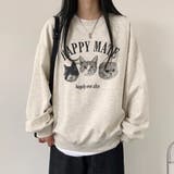 猫3匹プリンティングオーバーサイズスウェット | Achic | 詳細画像2