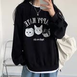 猫3匹プリンティングオーバーサイズスウェット | Achic | 詳細画像5