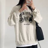 猫3匹プリンティングオーバーサイズスウェット | Achic | 詳細画像6