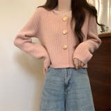 ピンク | 長袖ニットカーディガン | Achic