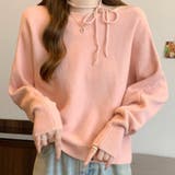 パープル | オフショルダーカジュアルニットセーター | Achic