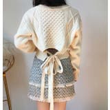 バック不規則 V ネックルーズニットセーター | Achic | 詳細画像2