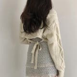 バック不規則 V ネックルーズニットセーター | Achic | 詳細画像12