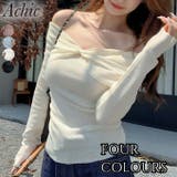 ツイストオフショルスリムニット | Achic | 詳細画像1