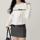 ホワイト | リボン白美学スリムクロップトップス | Achic