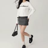 リボン白美学スリムクロップトップス | Achic | 詳細画像8