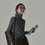 ストライプ柄 タートルネックカットソー | Achic | 詳細画像12