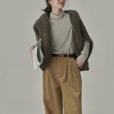 ストライプ柄 タートルネックカットソー | Achic | 詳細画像7