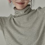 ストライプ柄 タートルネックカットソー | Achic | 詳細画像8