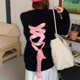 バックリボンコードフロントクラッシュハートプルオーバー | Achic | 詳細画像11 