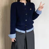 チェック柄裾ニットカーディガン | Achic | 詳細画像12 