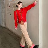 チェック柄裾ニットカーディガン | Achic | 詳細画像18 