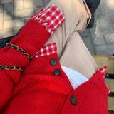 チェック柄裾ニットカーディガン | Achic | 詳細画像22 