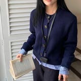 チェック柄裾ニットカーディガン | Achic | 詳細画像4 