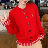 チェック柄裾ニットカーディガン | Achic | 詳細画像6 