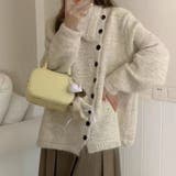 アイボリー | ボタンアップ大きい衿ニットプルオーバー | Achic