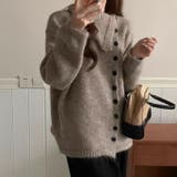 ボタンアップ大きい衿ニットプルオーバー | Achic | 詳細画像11